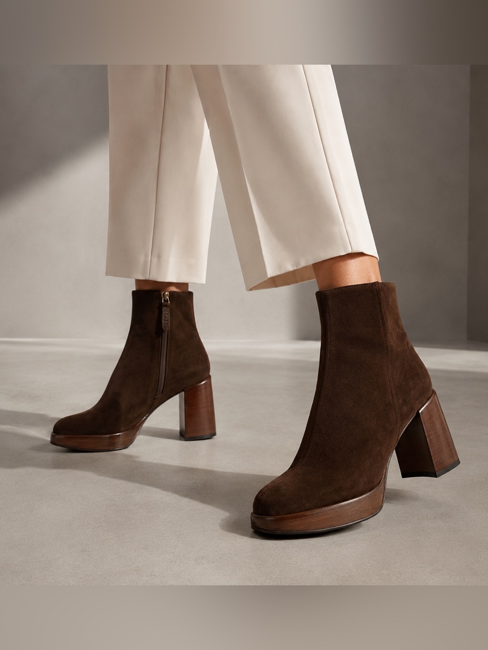 Tod’s Brown Suede Platform Ankle Boots EU 41.5